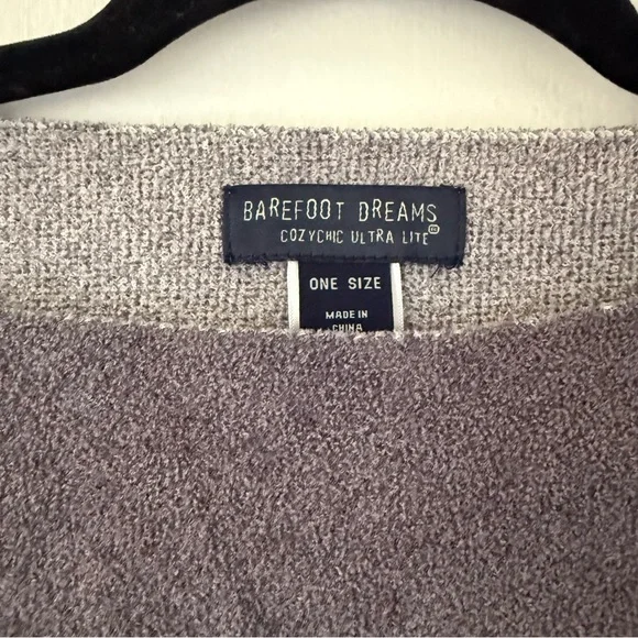 Barefoot Dreams Cape / Shawl One Size Gray Striped sweater - Picture 3 of 7